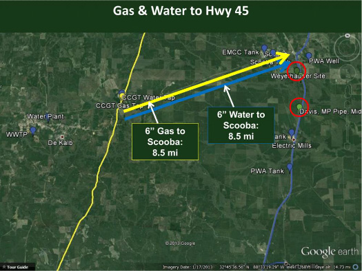 Gas & Water to Hwy 45